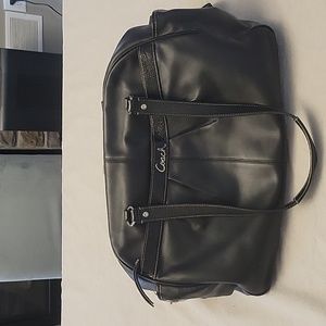 Coach Addison black leather diaper / work / travel tote L1176-F18374